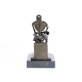 Escultura del pensador del esqueleto de Deco clásico Estatua de bronce del arte del artesano Tpy-298